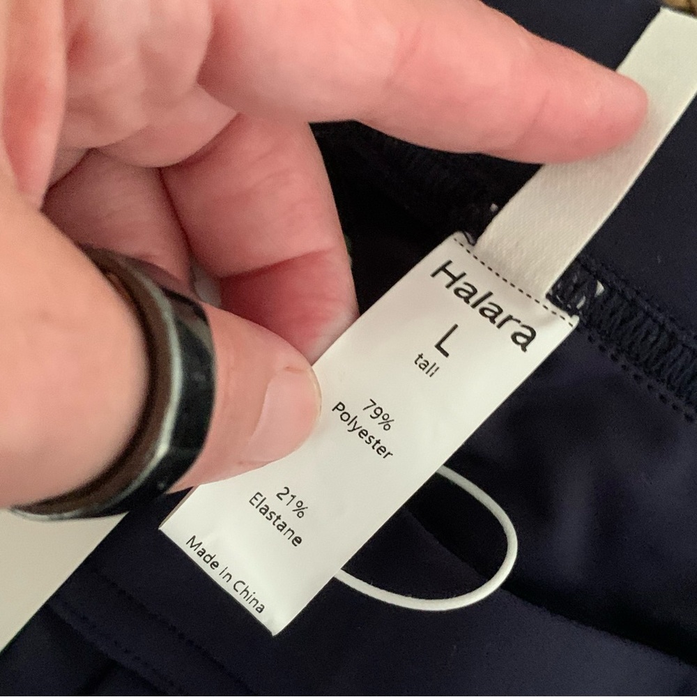 NWT Halara Halo Tek Air Navy Blue Large Four Way Stretch Breathable Pants - Picture 7 of 9